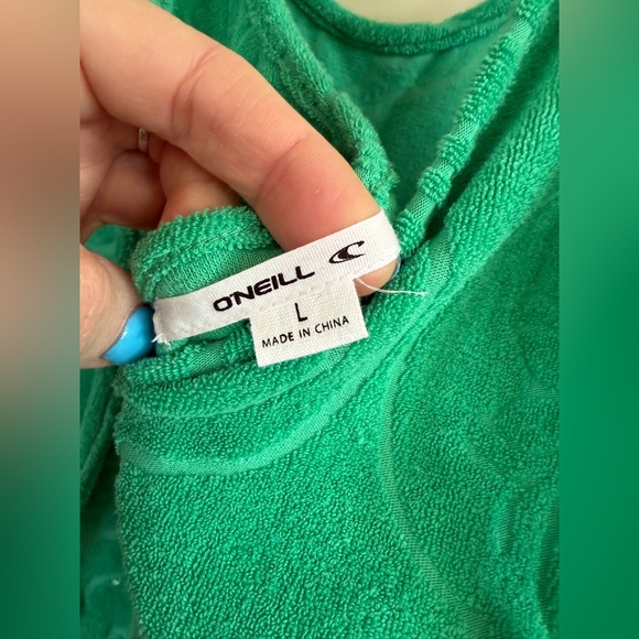 NWT O’Neill Cabana Tile Terry Dress | Kelly Green | Open Back - Picture 11 of 13